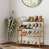 Wooden Shoe Rack 67.5cm Wide 4 Tier - Velmora