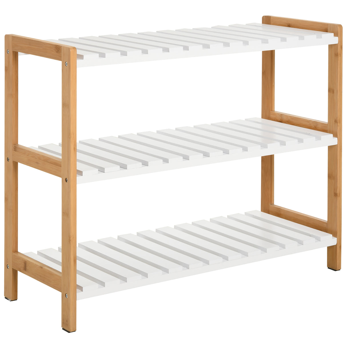 Wooden Shoe Rack 70cm Wide 3 Tier - Velmora
