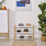 Wooden Shoe Rack 70cm Wide 3 Tier - Velmora