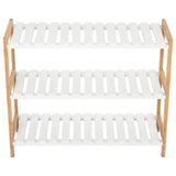 Wooden Shoe Rack 70cm Wide 3 Tier - Velmora