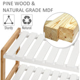 Wooden Shoe Rack 70cm Wide 3 Tier - Velmora