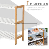 Wooden Shoe Rack 70cm Wide 3 Tier - Velmora