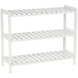 Wooden Shoe Rack 70cm Wide 3 Tier - Velmora
