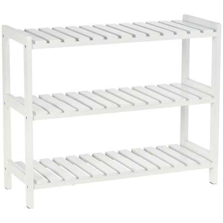 Wooden Shoe Rack 70cm Wide 3 Tier - Velmora