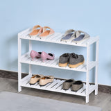 Wooden Shoe Rack 70cm Wide 3 Tier - Velmora