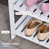 Wooden Shoe Rack 70cm Wide 3 Tier - Velmora