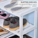 Wooden Shoe Rack 70cm Wide 3 Tier - Velmora