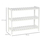 Wooden Shoe Rack 70cm Wide 3 Tier - Velmora