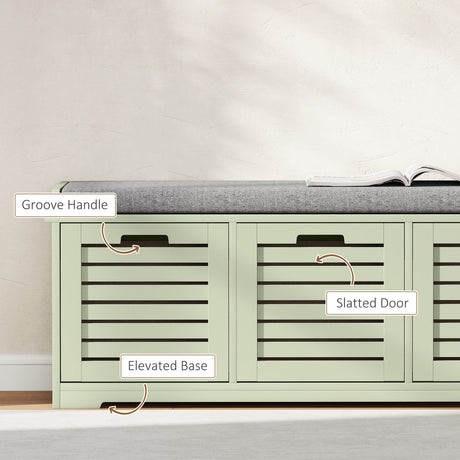 Wooden Shoe Storage Bench 108cm Wide With 3 Drawers - Velmora
