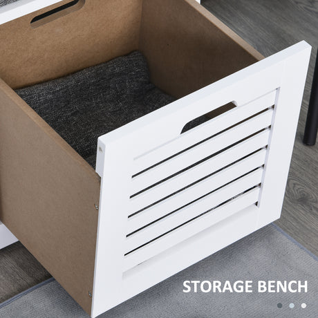 Wooden Shoe Storage Bench 108cm Wide With 3 Drawers - Velmora