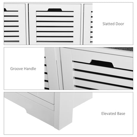 Wooden Shoe Storage Bench 108cm Wide With 3 Drawers - Velmora