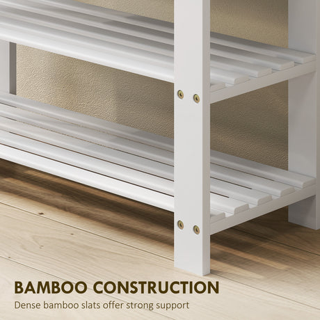 Wooden Shoe Storage Bench 70cm Wide 2 Shelves - Velmora