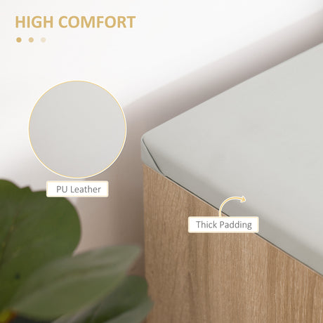 Wooden Shoe Storage Bench 80cm Wide With Cushion - Velmora