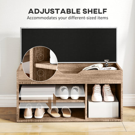 Wooden Shoe Storage Bench 80cm Wide With Cushion - Velmora