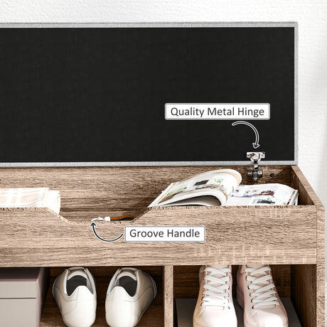 Wooden Shoe Storage Bench 80cm Wide With Cushion - Velmora
