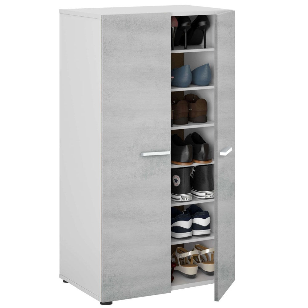 Wooden Shoe Storage Cabinet 103cm High With 2 Doors - Zulia