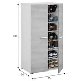 Wooden Shoe Storage Cabinet 103cm High With 2 Doors - Zulia