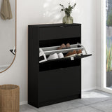 Wooden Shoe Storage Cabinet With 2 Flap Doors And 1 Drawer - Seabrook