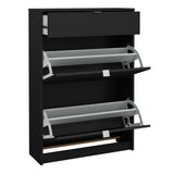 Wooden Shoe Storage Cabinet With 2 Flap Doors And 1 Drawer - Seabrook