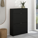 Wooden Shoe Storage Cabinet With 2 Flap Doors And 1 Drawer - Seabrook