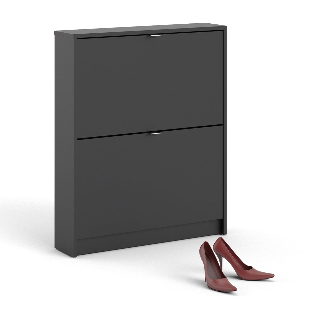 Wooden Shoe Storage Cabinet With 2 Flip Down Doors And 1 Layer - Seabrook