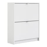 Wooden Shoe Storage Cabinet With 2 Flip Down Doors And 2 Layers - Seabrook