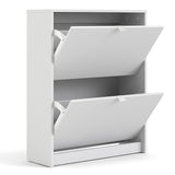 Wooden Shoe Storage Cabinet With 2 Flip Down Doors And 2 Layers - Seabrook