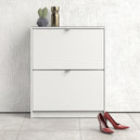 Wooden Shoe Storage Cabinet With 2 Flip Down Doors And 2 Layers - Seabrook