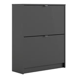 Wooden Shoe Storage Cabinet With 2 Flip Down Doors And 2 Layers - Seabrook