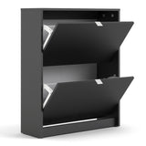 Wooden Shoe Storage Cabinet With 2 Flip Down Doors And 2 Layers - Seabrook