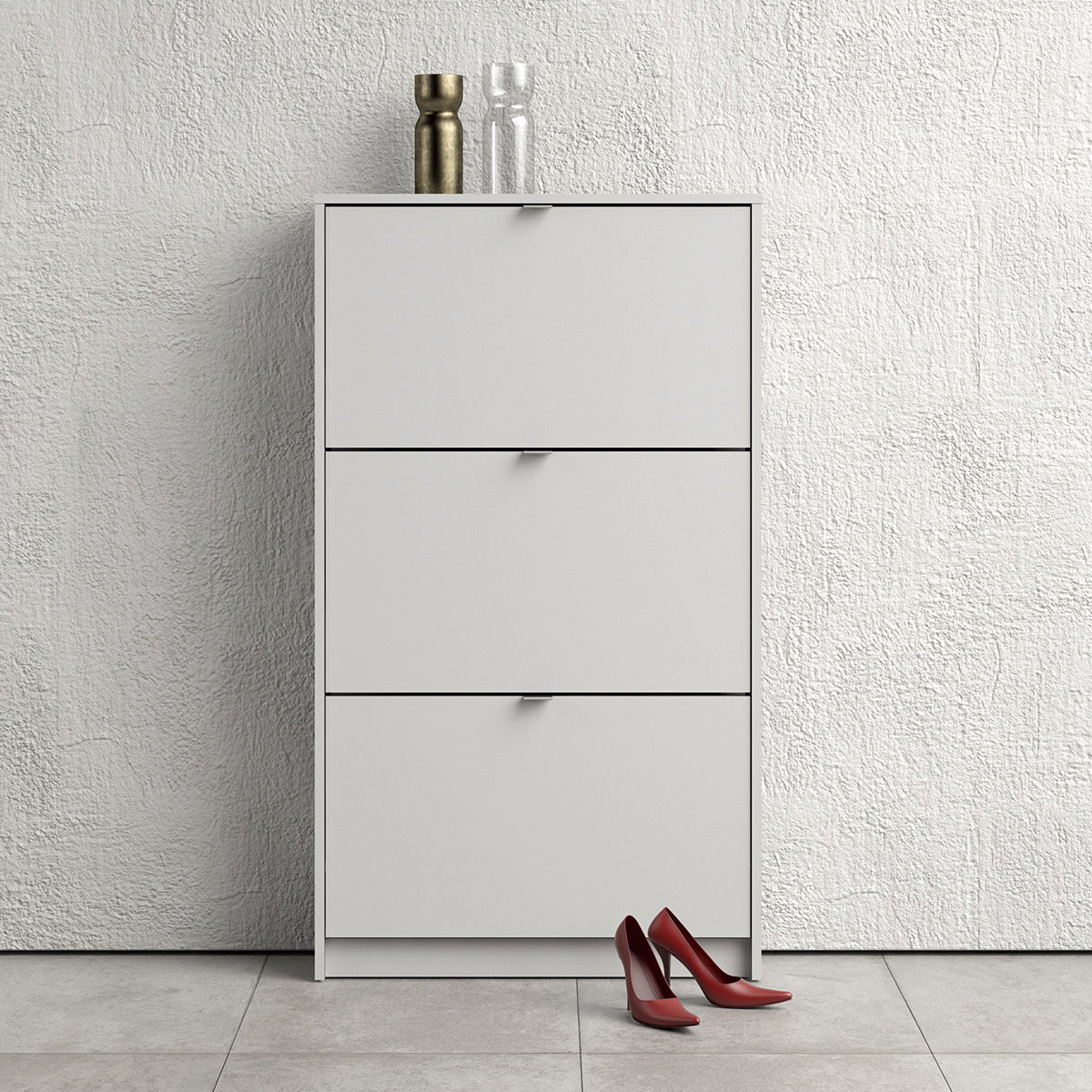 Wooden Shoe Storage Cabinet With 3 Flip Down Doors And 1 Layer - Seabrook