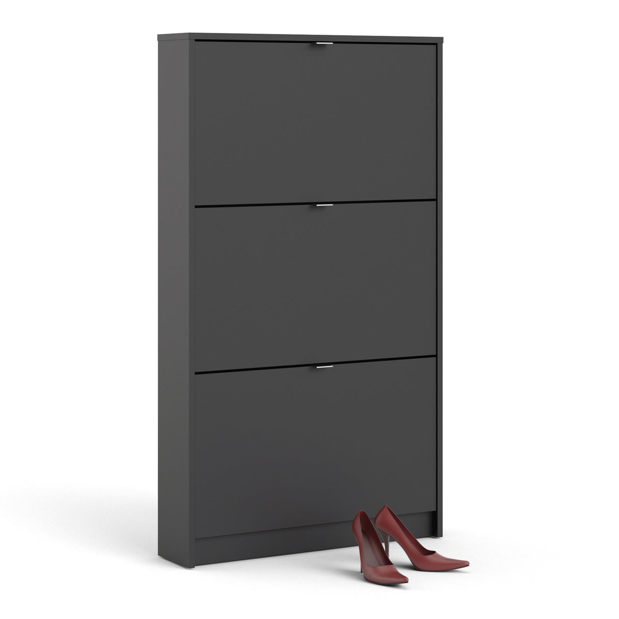 Wooden Shoe Storage Cabinet With 3 Flip Down Doors And 1 Layer - Seabrook