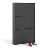 Wooden Shoe Storage Cabinet With 3 Flip Down Doors And 1 Layer - Seabrook