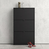 Wooden Shoe Storage Cabinet With 3 Flip Down Doors And 1 Layer - Seabrook