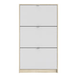 Wooden Shoe Storage Cabinet With 3 Flip Down Doors And 2 Layers - Seabrook