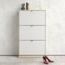Wooden Shoe Storage Cabinet With 3 Flip Down Doors And 2 Layers - Seabrook