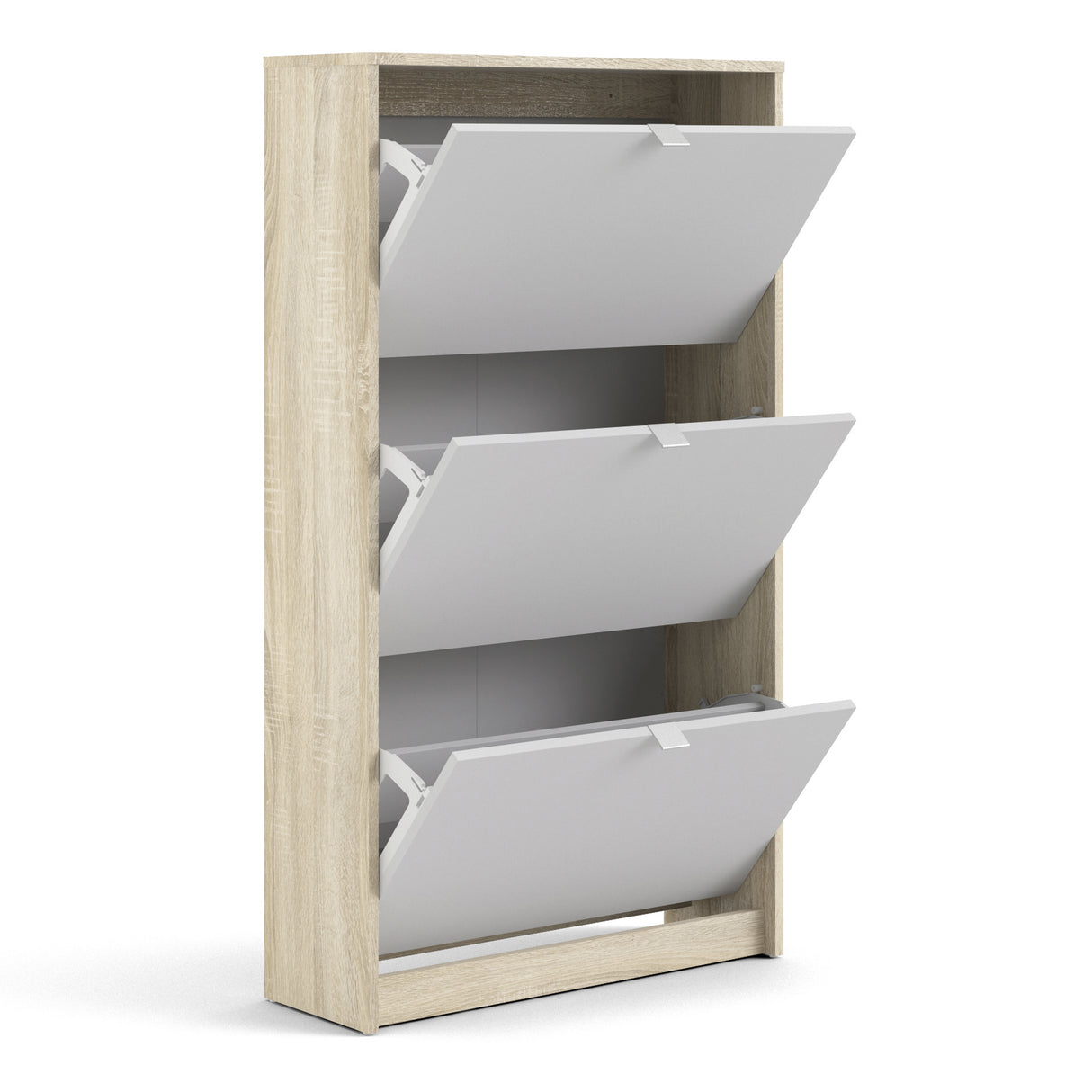 Wooden Shoe Storage Cabinet With 3 Flip Down Doors And 2 Layers - Seabrook