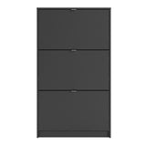Wooden Shoe Storage Cabinet With 3 Flip Down Doors And 2 Layers - Seabrook