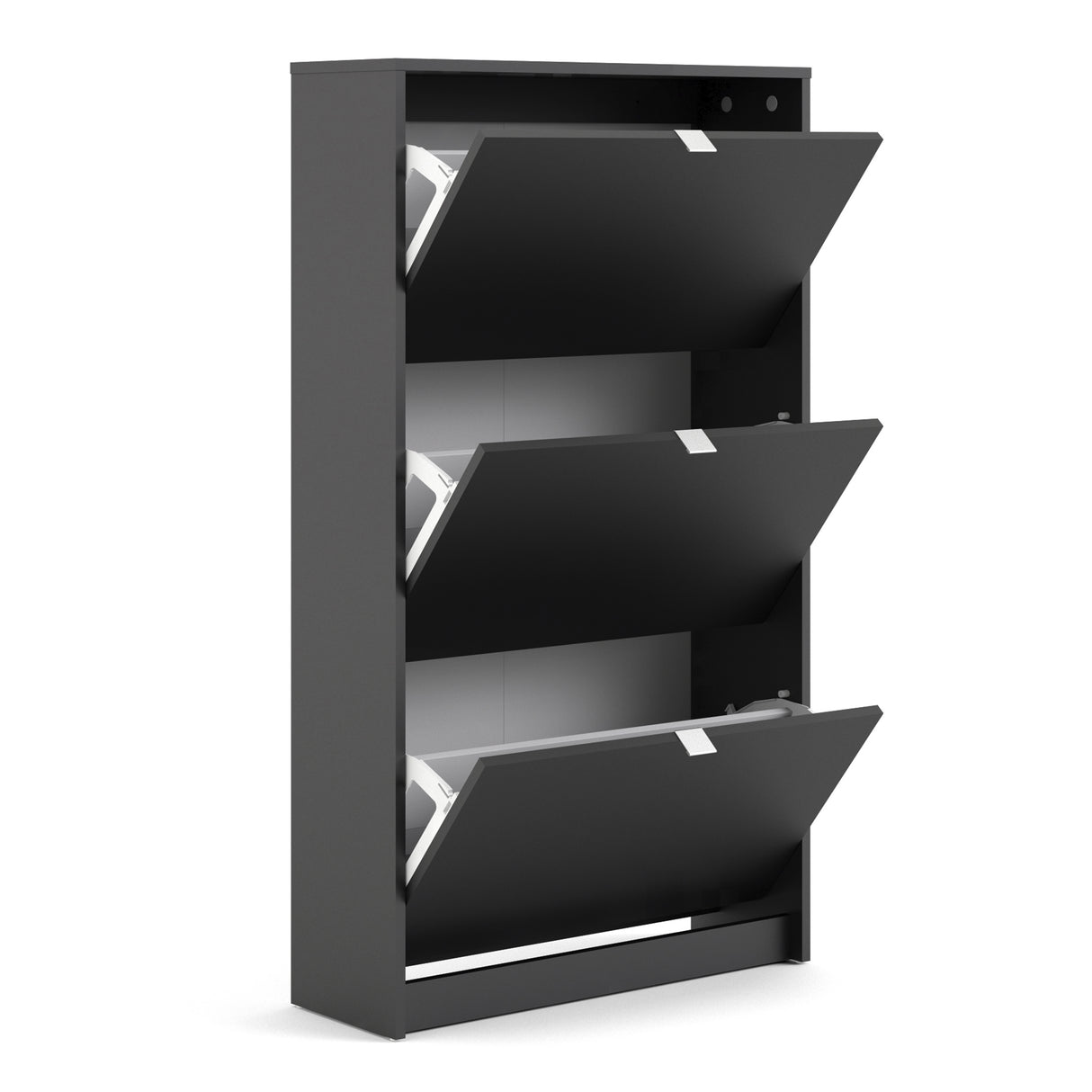 Wooden Shoe Storage Cabinet With 3 Flip Down Doors And 2 Layers - Seabrook