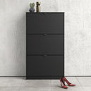 Wooden Shoe Storage Cabinet With 3 Flip Down Doors And 2 Layers - Seabrook