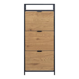 Wooden Shoe Storage Cabinet With 3 Flip Down Doors - Seaford