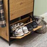 Wooden Shoe Storage Cabinet With 3 Flip Down Doors - Seaford