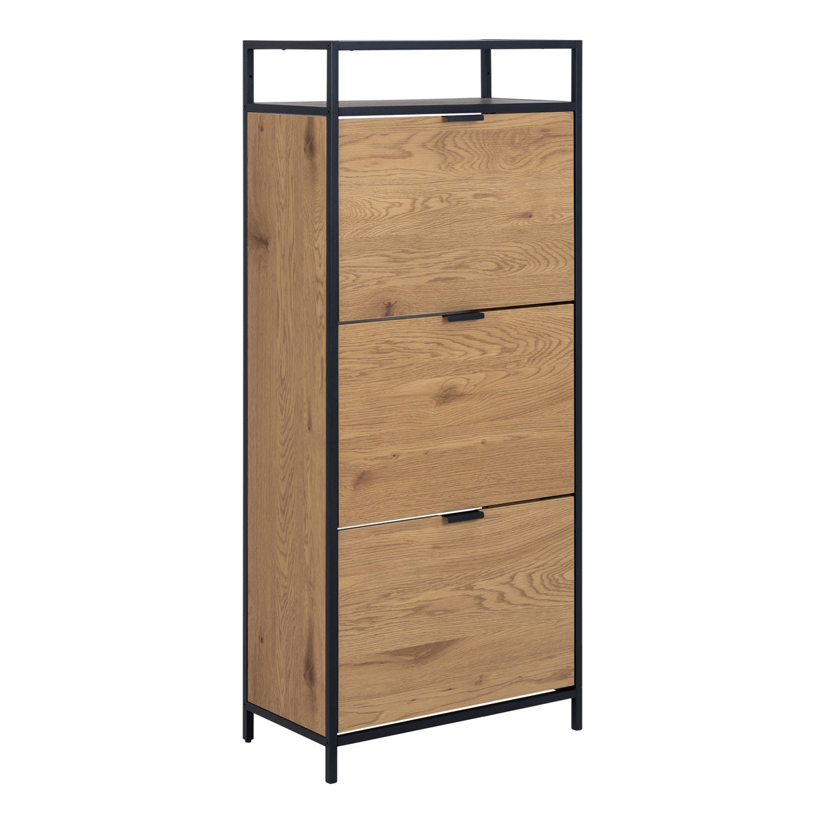 Wooden Shoe Storage Cabinet With 3 Flip Down Doors - Seaford