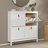 Wooden Shoe Storage Cabinet With 4 Compartments - Barcelona