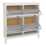 Wooden Shoe Storage Cabinet With 4 Compartments - Barcelona