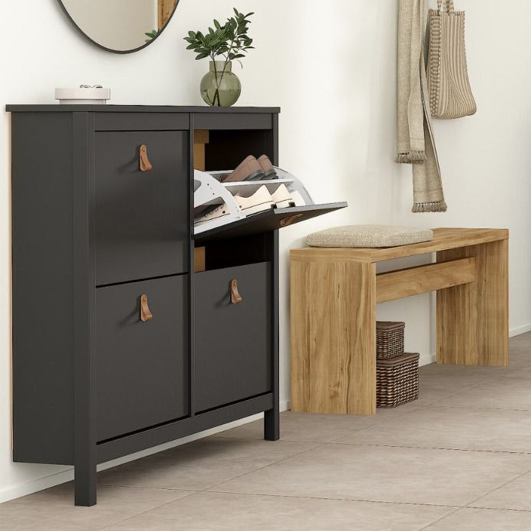 Wooden Shoe Storage Cabinet With 4 Compartments - Barcelona
