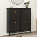 Wooden Shoe Storage Cabinet With 4 Compartments - Barcelona