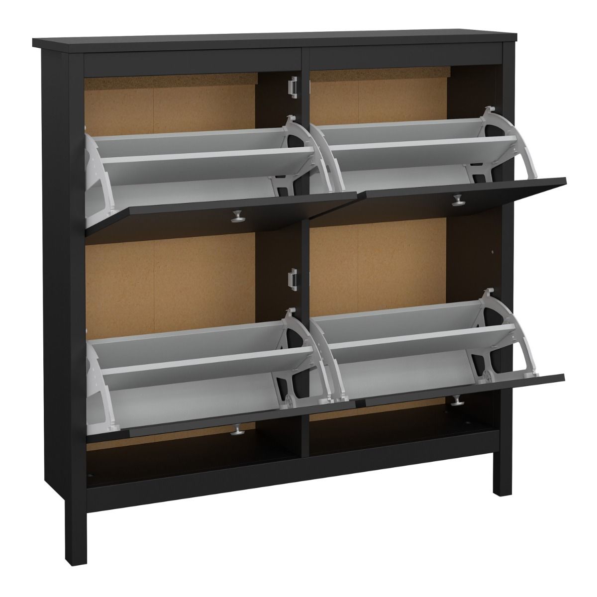 Wooden Shoe Storage Cabinet With 4 Compartments - Madrid
