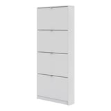 Wooden Shoe Storage Cabinet With 4 Flip Down Doors And 1 Layer - Seabrook