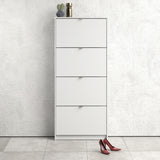 Wooden Shoe Storage Cabinet With 4 Flip Down Doors And 1 Layer - Seabrook